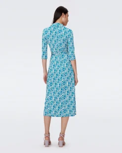 Abigail Silk Jersey Midi Wrap Dress