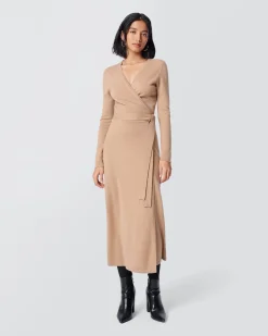 Astrid Wool-Cashmere Wrap Dress