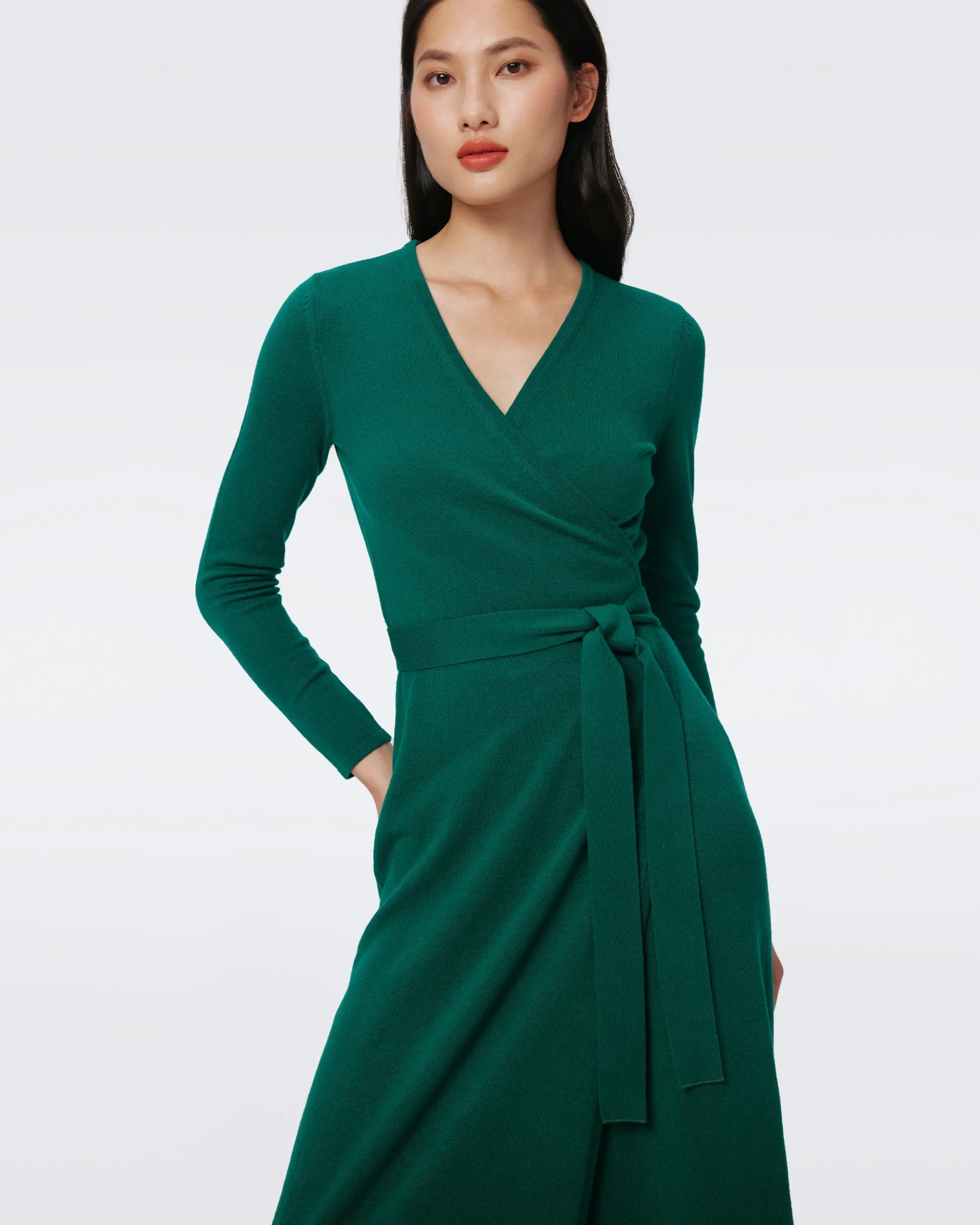 Astrid Wool-Cashmere Wrap Dress