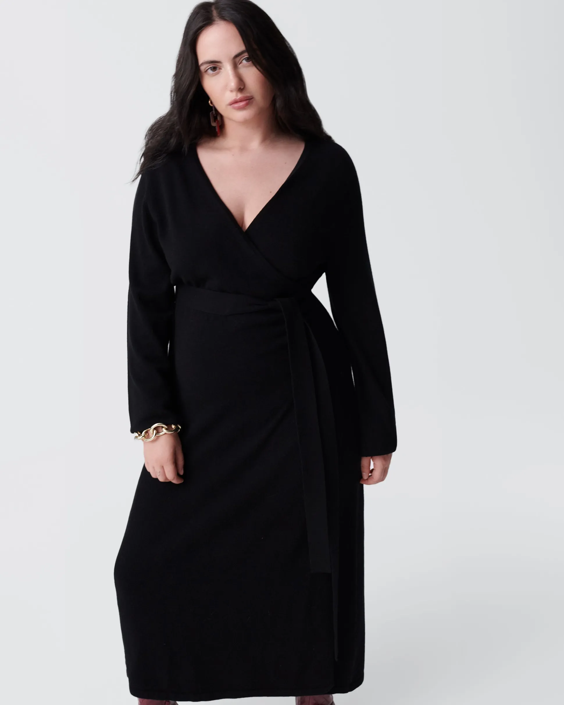 Astrid Wool-Cashmere Wrap Dress