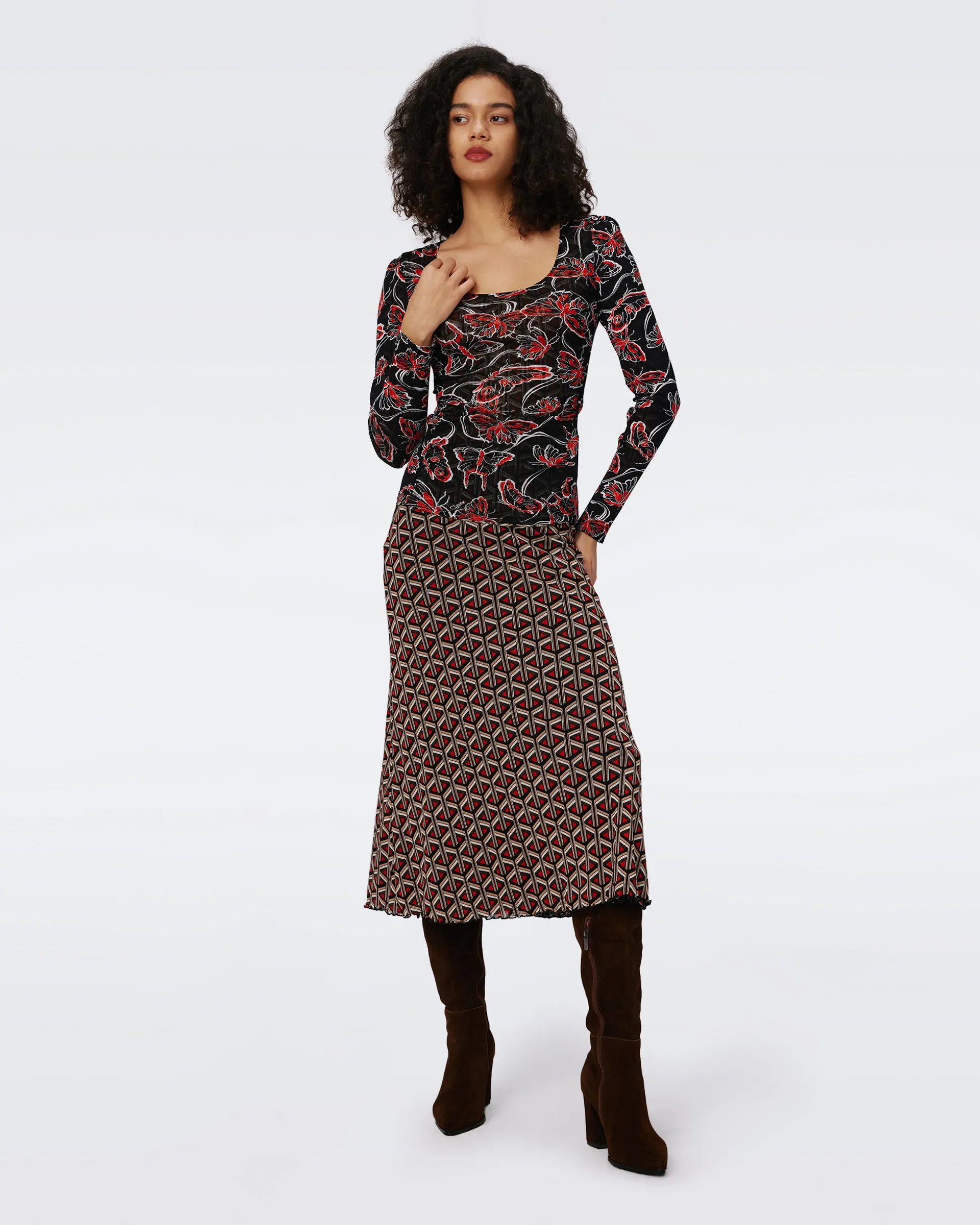 Darlene Reversible Mesh Skirt