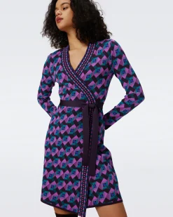 Edwina Knit Jacquard Wrap Dress