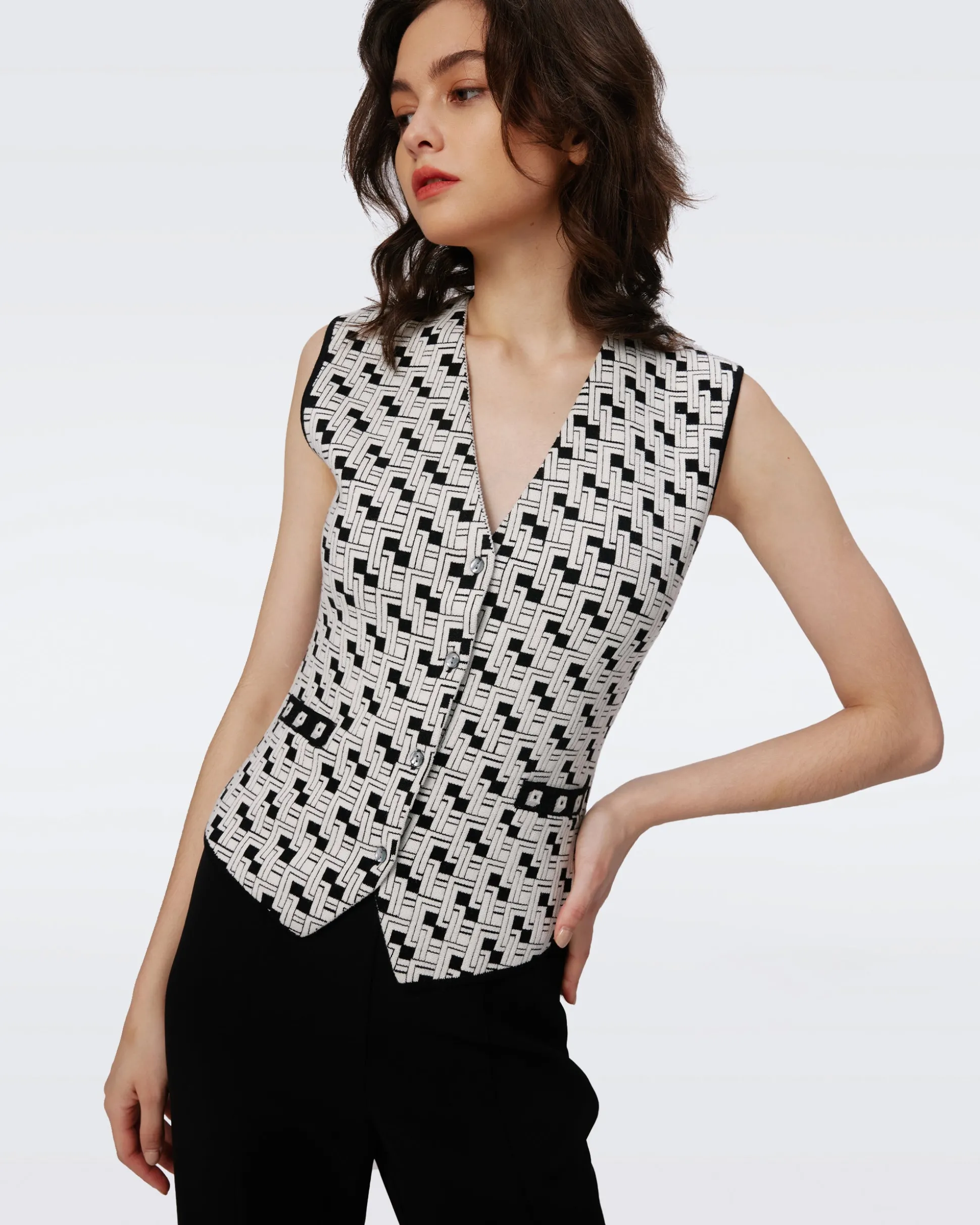Jil Knit Jacquard Vest