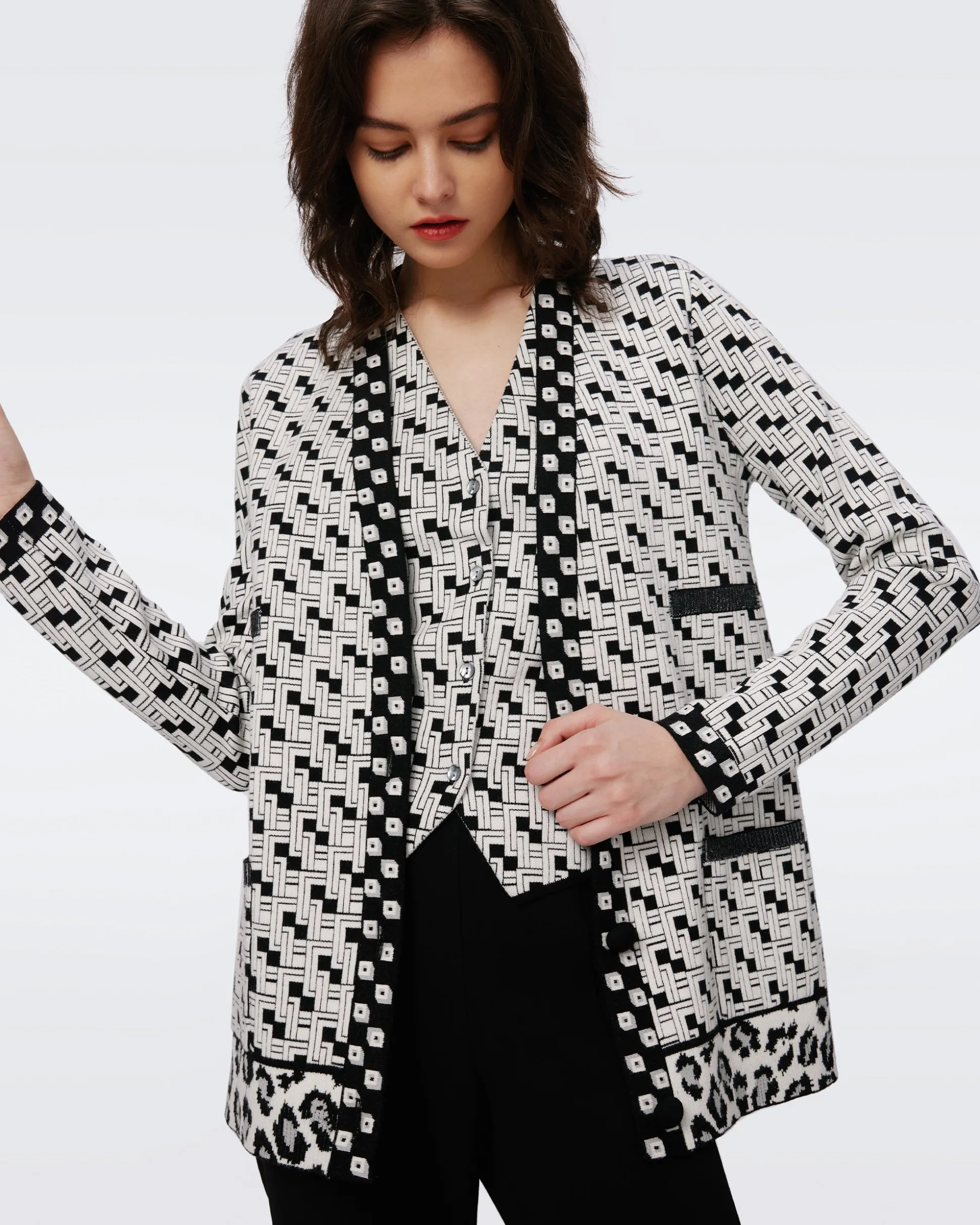 Korbin Knit Jacquard Cardigan