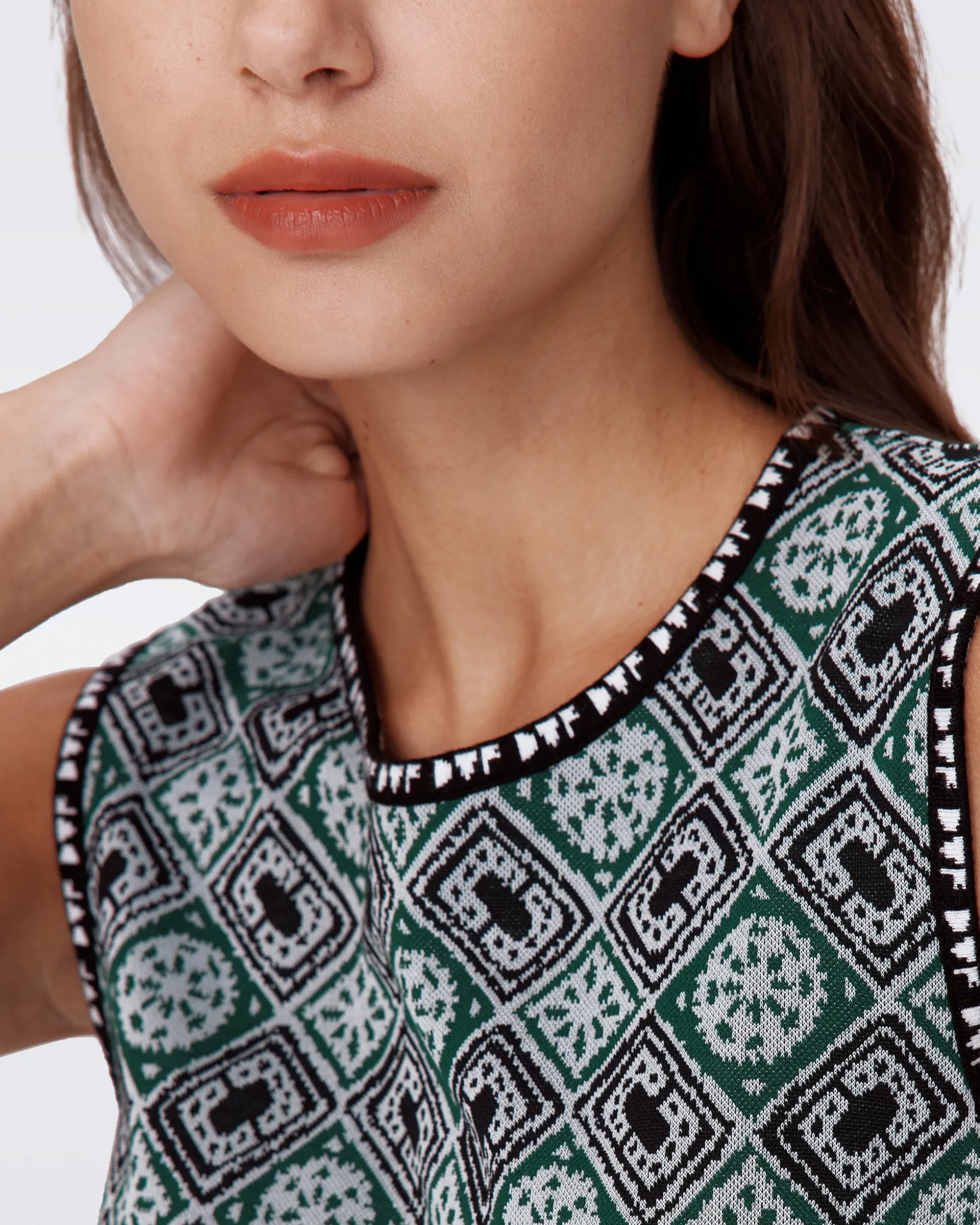 Medusa Knit Jacquard Dress
