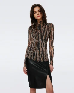 Remy Metallic Mesh Top