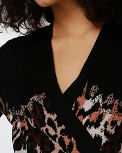 Savannah Knit Jacquard Wrap Dress