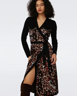 Savannah Knit Jacquard Wrap Dress