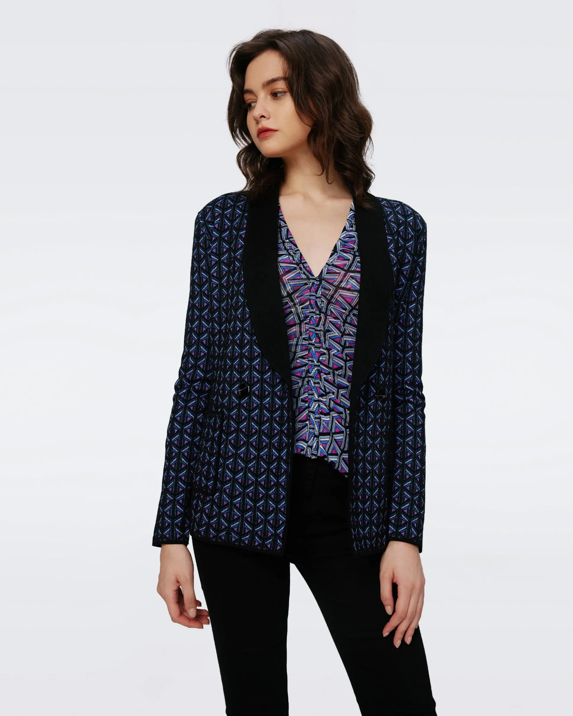 Trillian Knit Jacquard Wool Jacket